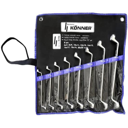 Набор ключей накидных KONNER-KOREA 48-956 6x7-20x22 мм 8 шт