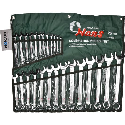 Набір ключів ріжково-накидних Hans 16626M 6-32 мм 26 шт
