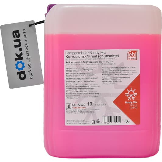 Febi G12++ фиолетовый -35 °C, 10 л (172020) готовый антифриз