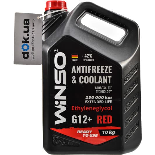 Winso G12+ красный -42 °C, 10 л (881050) готовый антифриз