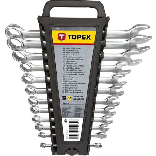 Набор ключей рожково-накидных Topex 35D757 6-22 мм 12 шт