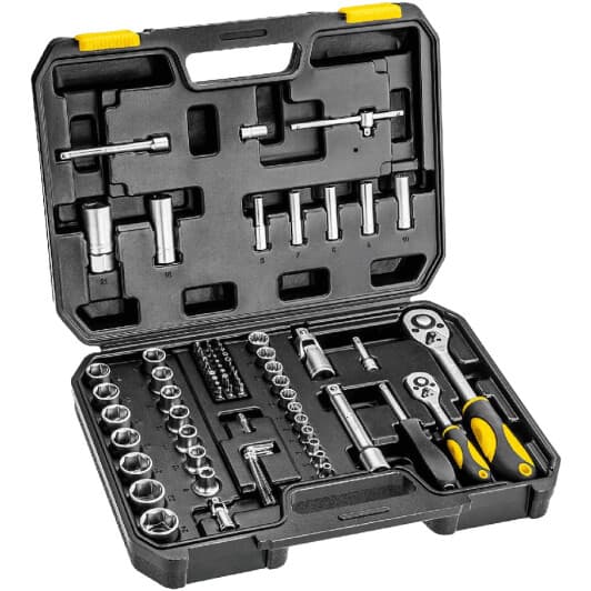 Набір бит та торцевих головок з тріскачкою Topex 38D694 62 шт.