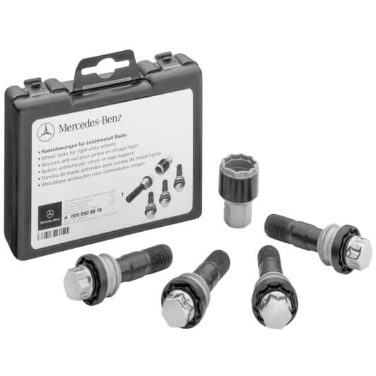 Комплект болтов-секреток с ключом Mercedes-Benz 0009909819