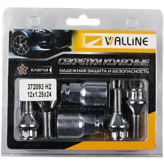 Комплект болтов-секреток с ключом WALLINE 372093h2