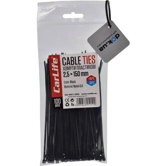 Стяжка Carlife BL25X150 150 мм 2,5 мм 100 шт