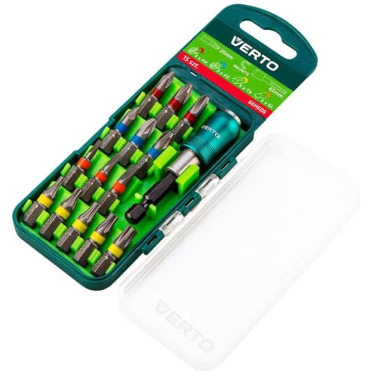 Набір бит з тримачем Verto 66H606 15 шт.