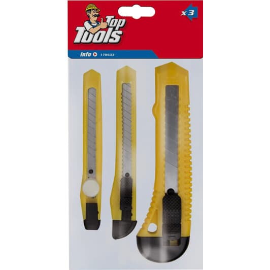 Набор ножей канцелярских Top Tools 17B533 сегментированное 3 шт.