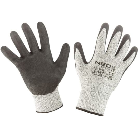 Рукавички робочі Neo Tools трикотажні з нітриловим покриттям чорні