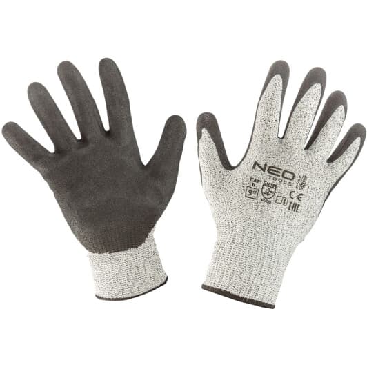 Рукавички робочі Neo Tools трикотажні з нітриловим покриттям чорні