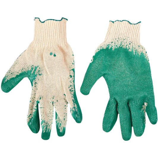 Рукавички робочі Top Tools хб з гумовим покриттям зелені