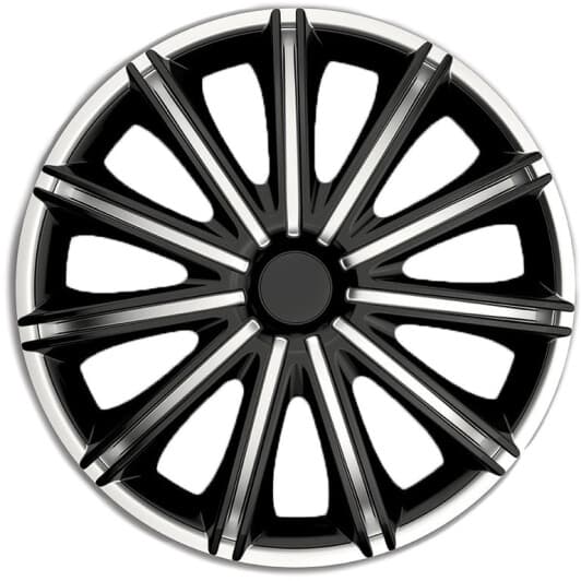 Комплект колпаков на колеса Argo Nero цвет серебристый + черный R14