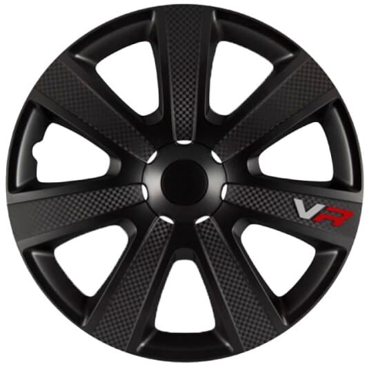Комплект ковпаків на колеса Argo VR колір чорний з карбоновою обробкою R16