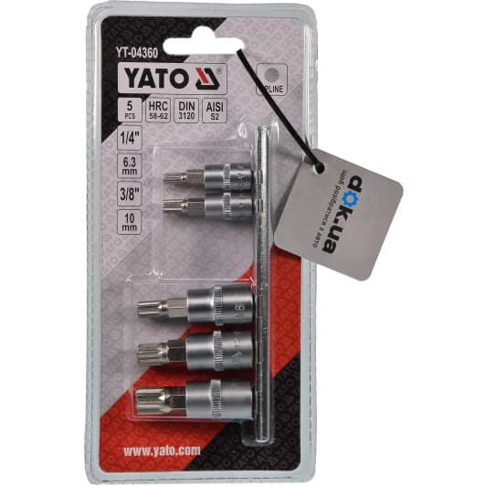 Набір торцевих головок Yato YT-04360 1/4", 3/8" (5 пр.)