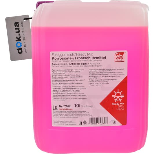 Febi G12+ фиолетовый -35 °C, 10 л (172011) готовый антифриз