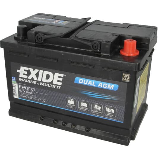 Тяговый аккумулятор Exide Marine & Leisure EP600 70 Ач 12 В