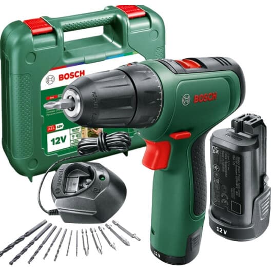 Шурупокрут Bosch акумуляторний EasyDrill 1200 (2 акумулятори + ЗП + насадки + чохол)