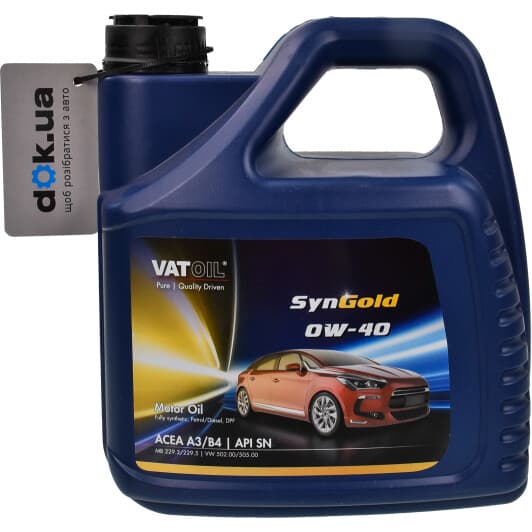 VatOil SynGold 0W-40 (4 л) моторна олива