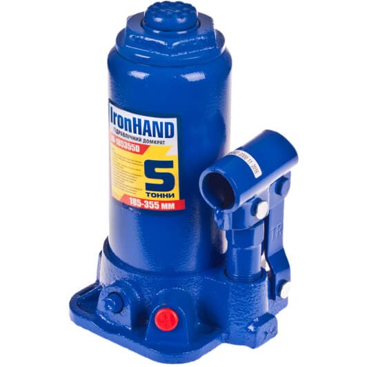 Домкрат Iron Hand бутылочный гидравлический 5 т IH-185355D