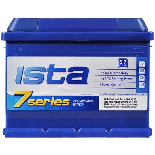 Акумулятор Ista 6 CT-60-R 7 Series 560602124912
