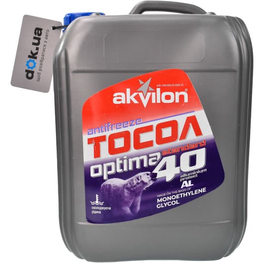 Akvilon Тосол Optima Standard 40 G11 синій -35 °C, 10 л готовий антифриз