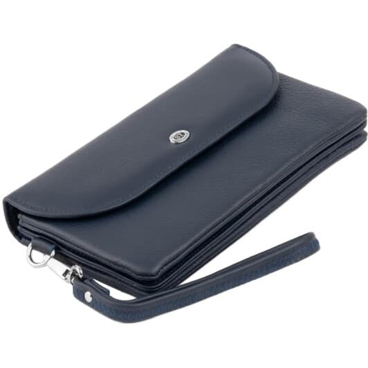 Клатч ST Leather 19317 без логотипа авто колір темно-синій