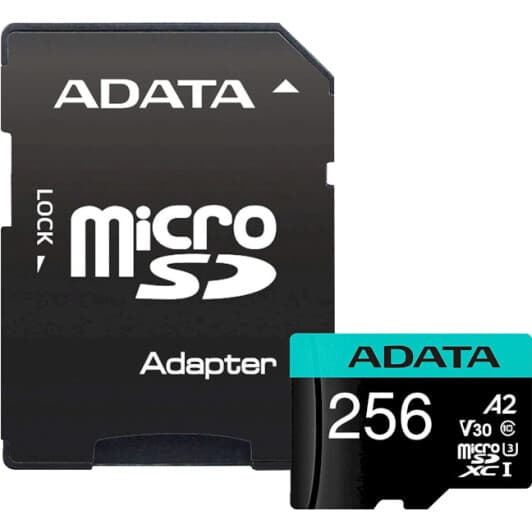 Карта памяти Adata Premier Pro microSDXC 256 ГБ с SD-адаптером