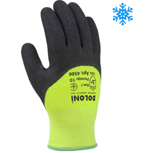 Перчатки рабочие Doloni Extragrab трикотажные с латексным покрытием зеленые