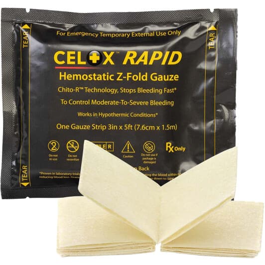 Гемостатичний бинт Celox Z-Fold Rapid Hemostatic Gauze НФ-00001922