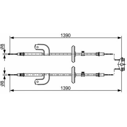 1 987 482 459 Bosch Трос ручного тормоза для Chevrolet Aveo