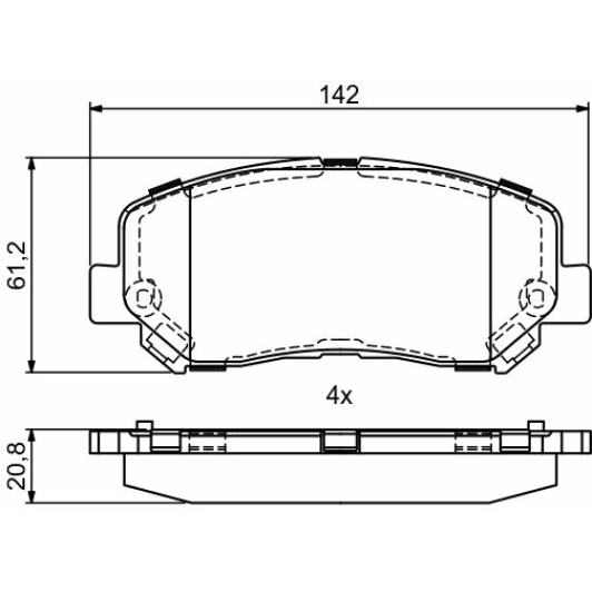 0986495405 Bosch Тормозные колодки для Jeep Cherokee