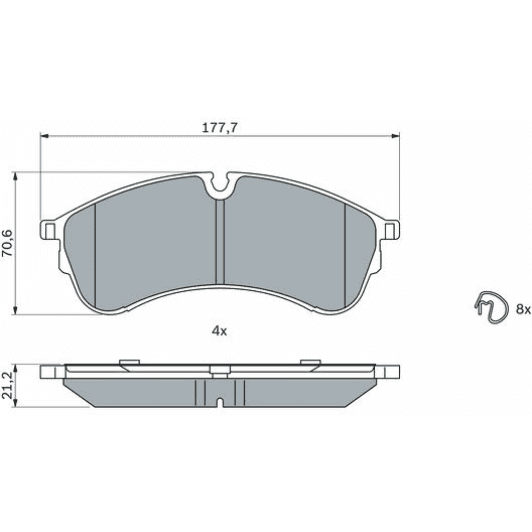 0986424961 Bosch Тормозные колодки для Jeep Cherokee