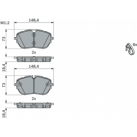 0986494984 Bosch Тормозные колодки для Hyundai Sonata