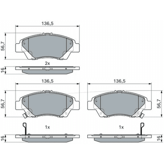 0986494896 Bosch Гальмівні колодки