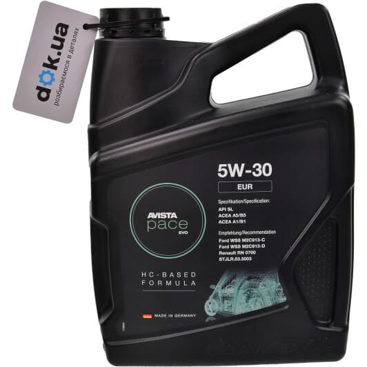 AVISTA Pace EVO EUR 5W-30 (4 л) моторна олива