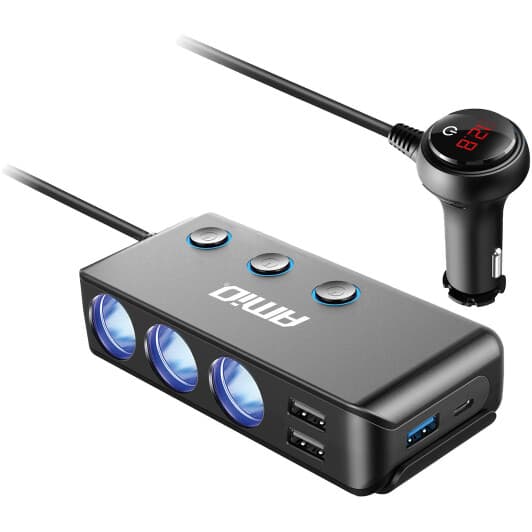 Разветвитель прикуривателя с USB Amio 03781