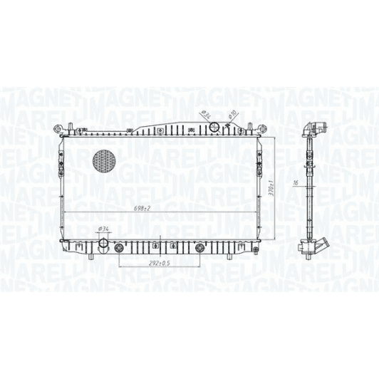 350213179600 Magneti Marelli Радіатор охолодження двигуна для Chevrolet Epica