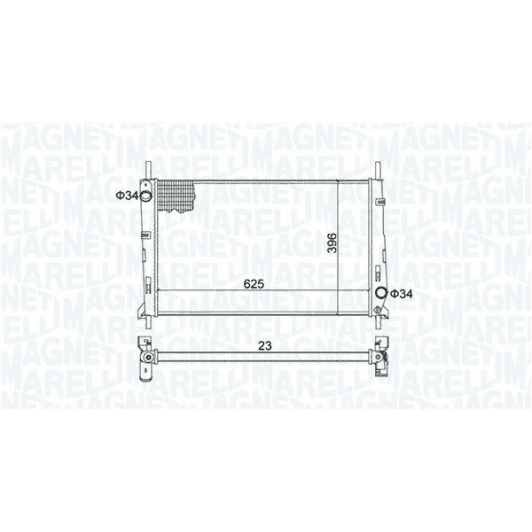 350213189300 Magneti Marelli Радіатор охолодження двигуна для Ford Mondeo