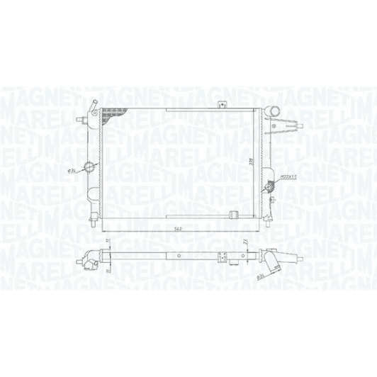 350213189800 Magneti Marelli Радіатор охолодження двигуна для Opel Vectra