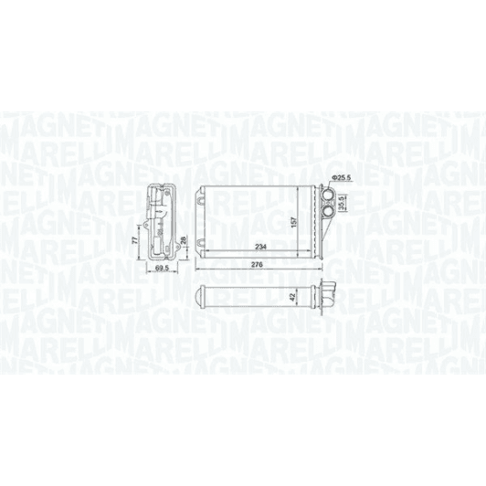 350218461000 Magneti Marelli Радіатор пічки для Peugeot 207