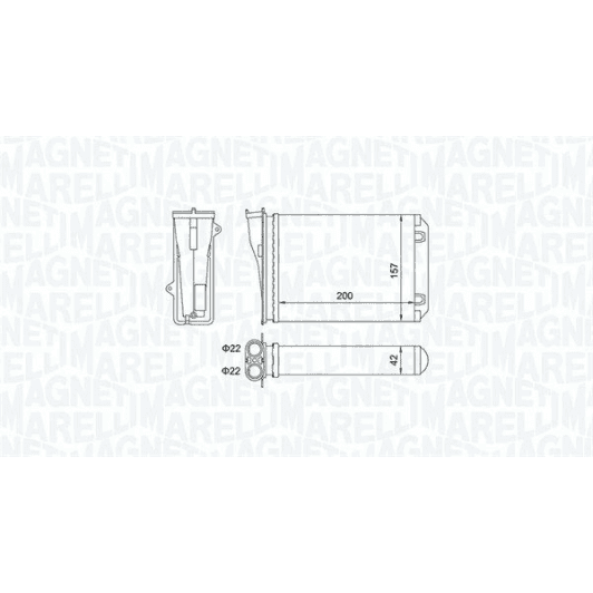 350218463000 Magneti Marelli Радіатор пічки для Peugeot 208