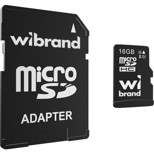 Карта пам’яті Wibrand microSDHC 16 ГБ з SD-адаптером