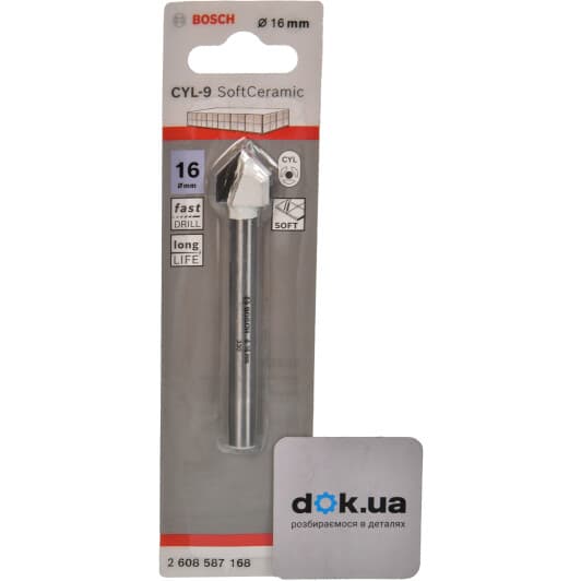 Сверло Bosch перьевое по плитке 2608587168 16 мм