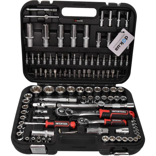 Набір торцевих головок та компонентів Intertool ET-8110 1/2", 1/4" (110 пр.)