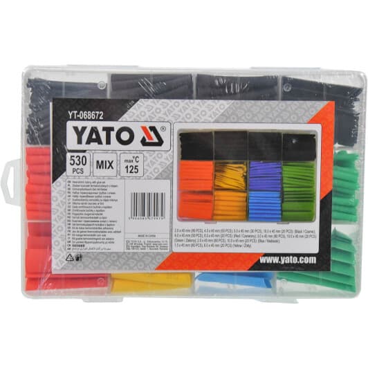 Набір термоусадок Yato YT-068672 колір асорті 530 шт