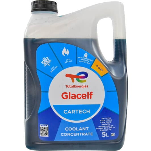 Total Сoolelf Cartech синий 5 л (229955) концентрат антифриза