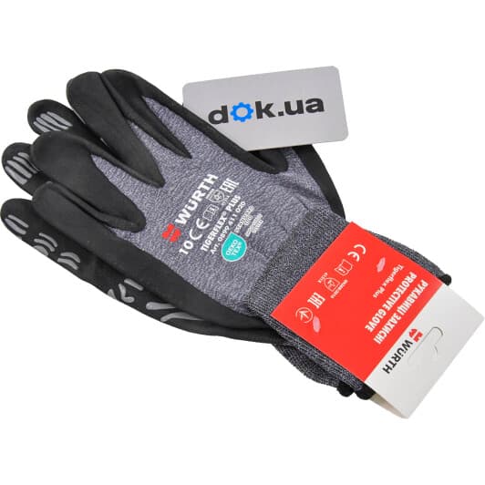 Перчатки рабочие Würth TigerFlex Plus нейлоновые с нитриловым покрытием серые