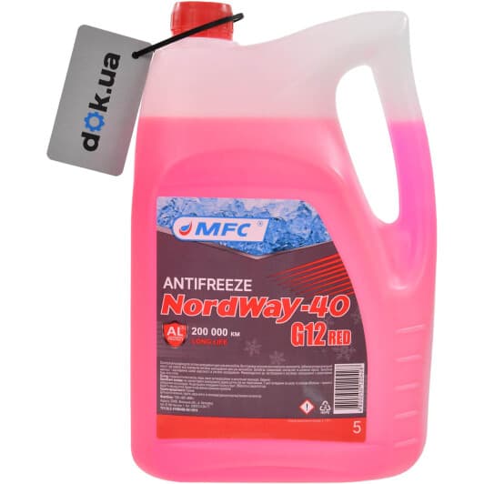 МФК NordWay G12 червоний -40 °C, 5 л (43588) готовий антифриз