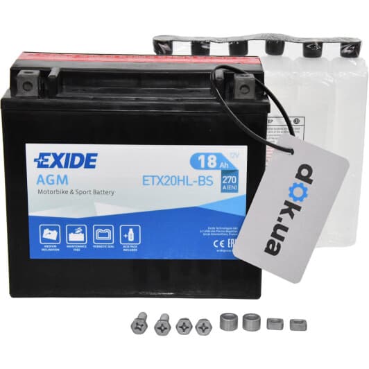 Аккумулятор Exide 6 CT-18-R AGM ETX20HL-BS