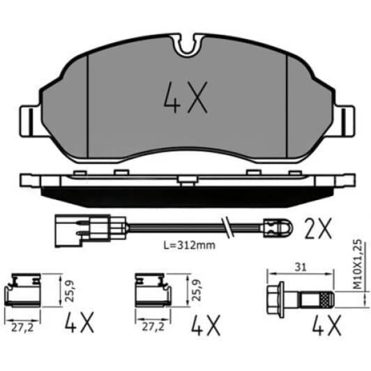 0252203417pd Meyle Тормозные колодки для Ford Transit