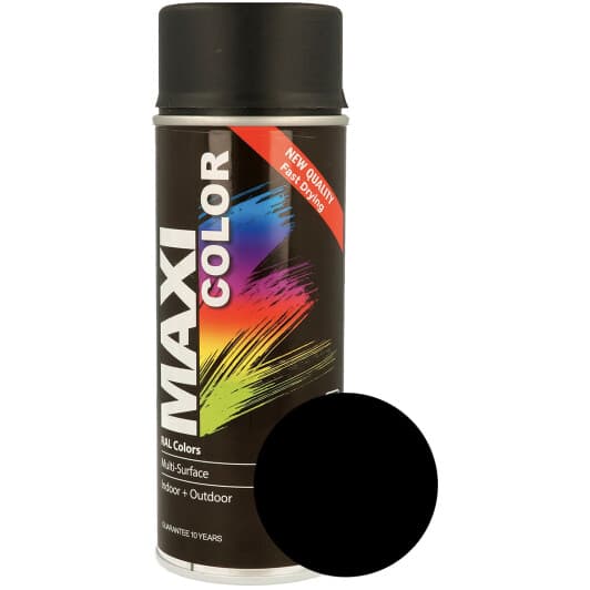 Аэрозольная краска Maxi Color Универсальная Black RAL 9005 матовая 400 мл